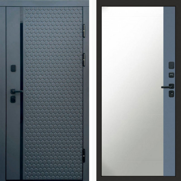 Входная дверь Termo-Door Simple Графит - Зеркало Фацет Grey софт