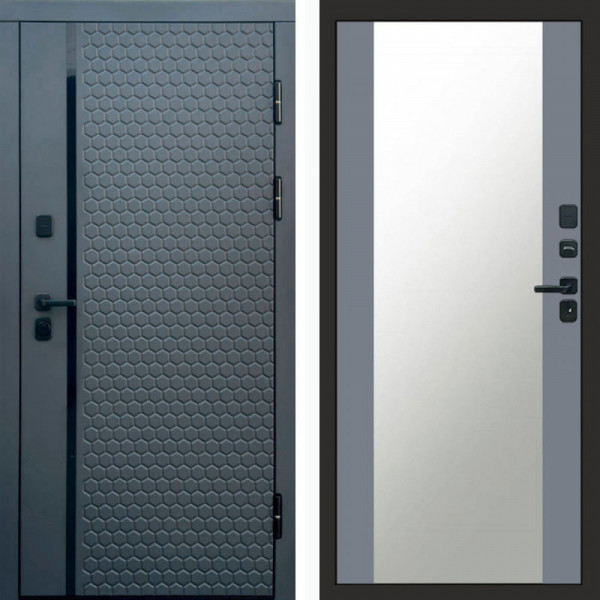 Входная дверь Termo-Door Simple Графит - Зеркало Grey Софт