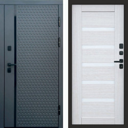 Входная дверь Termo-Door Simple Графит - Зеркало Триумф Царга лиственница 4500 / 5500