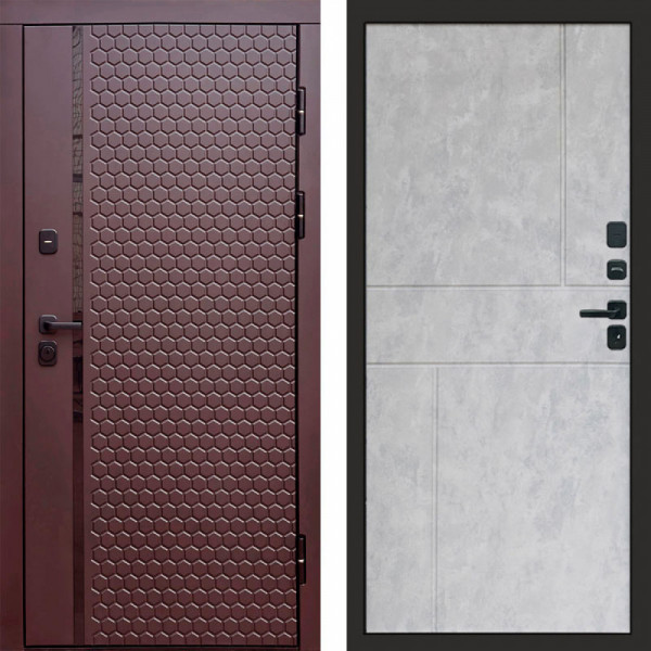 Входная дверь Termo-Door Simple Шоколад - Горизонт бетон светлый