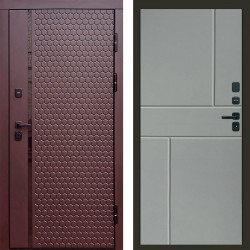 Входная дверь Termo-Door Simple Шоколад - Горизонт Grey софт