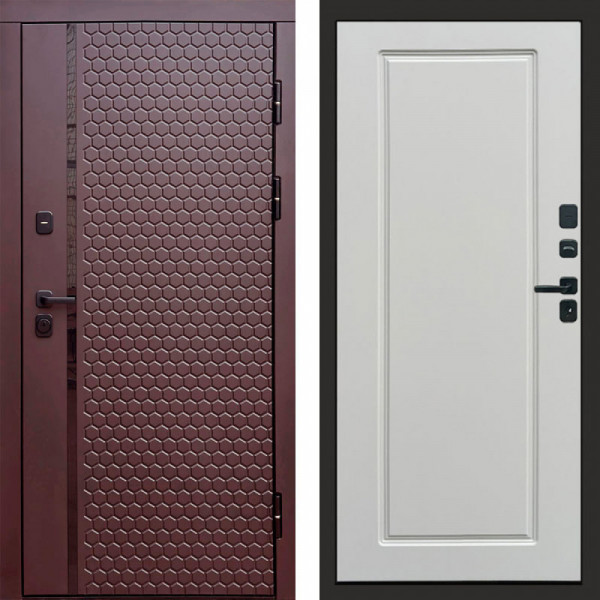Входная дверь Termo-Door Simple Шоколад - Гранд Белый софт