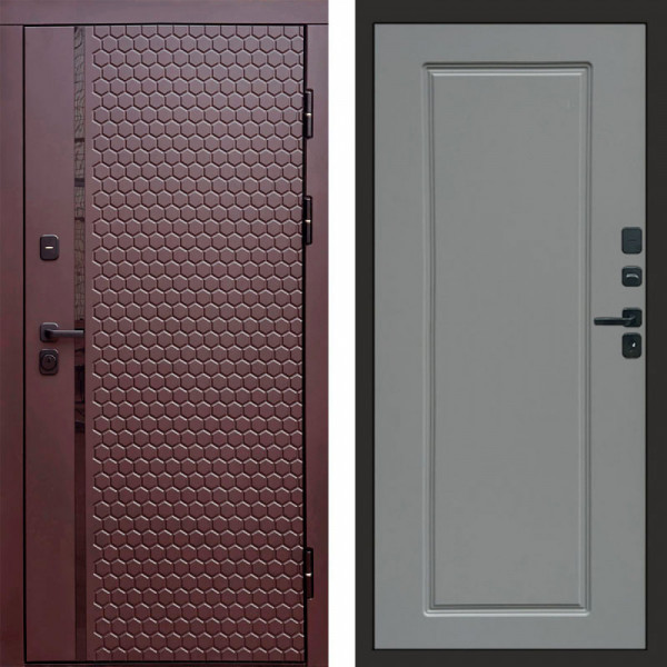 Входная дверь Termo-Door Simple Шоколад - Гранд Grey софт