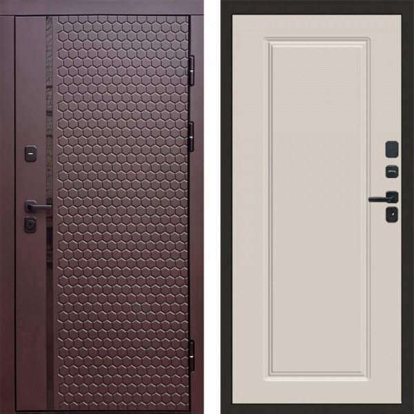 Входная дверь Termo-Door Simple Шоколад - Гранд Слоновая кость