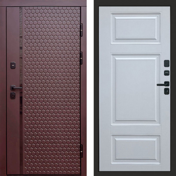 Входная дверь Termo-Door Simple Шоколад - Лион Белый софт