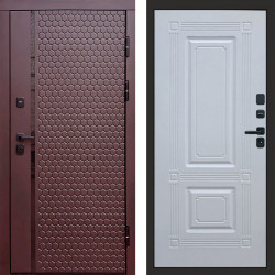 Входная дверь Termo-Door Simple Шоколад - Мадрид Белый софт