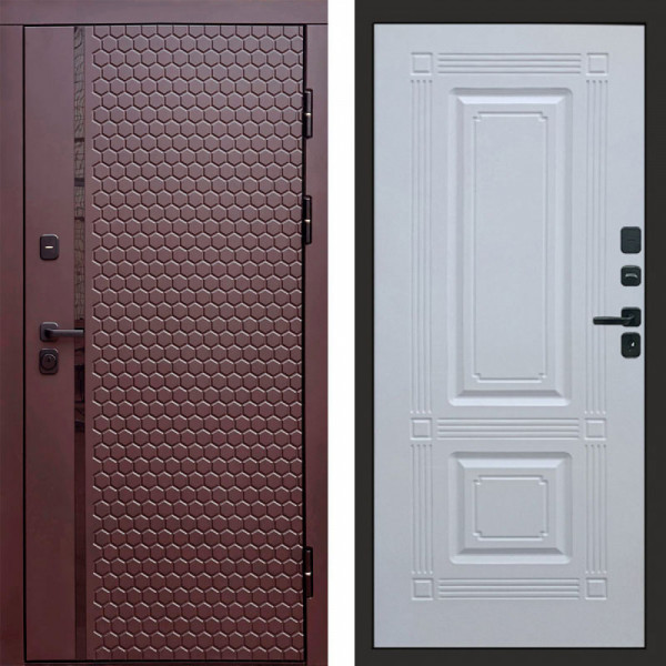 Входная дверь Termo-Door Simple Шоколад - Мадрид Белый софт