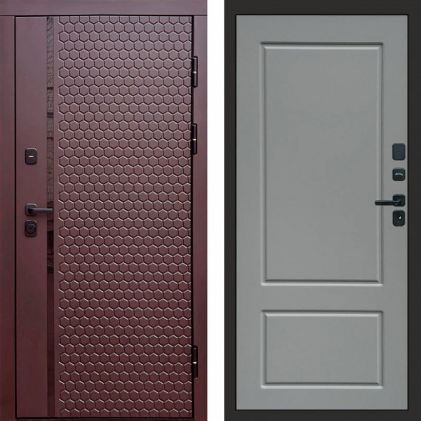 Входная дверь Termo-Door Simple Шоколад - Марсель Grey софт