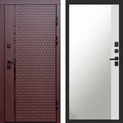 Входная дверь Termo-Door Simple Шоколад - Зеркало Фацет Белый софт