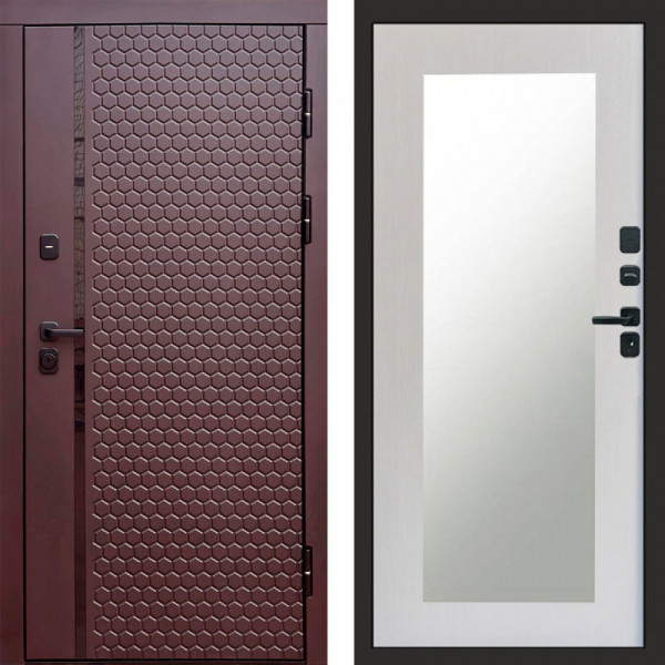 Входная дверь Termo-Door Simple Шоколад - Зеркало Триумф лиственница