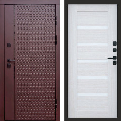 Входная дверь Termo-Door Simple Шоколад - Зеркало Триумф Царга лиственница 4500 / 5500