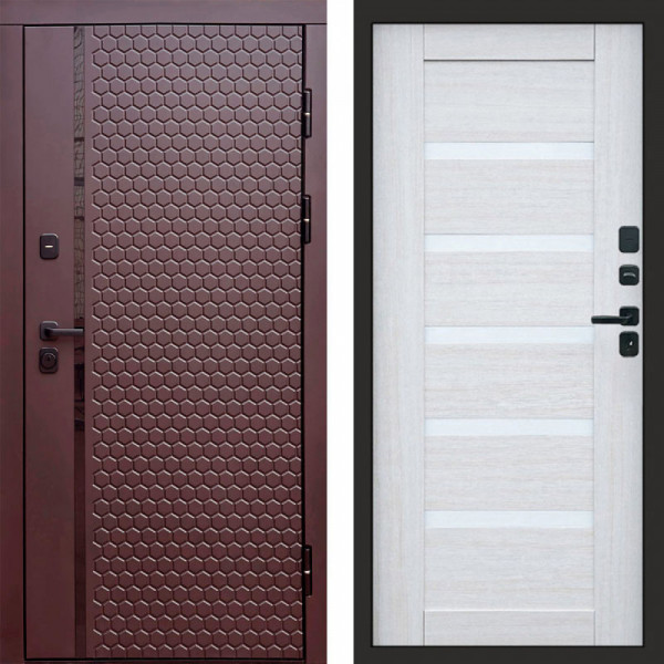 Входная дверь Termo-Door Simple Шоколад - Зеркало Триумф Царга лиственница 4500 / 5500