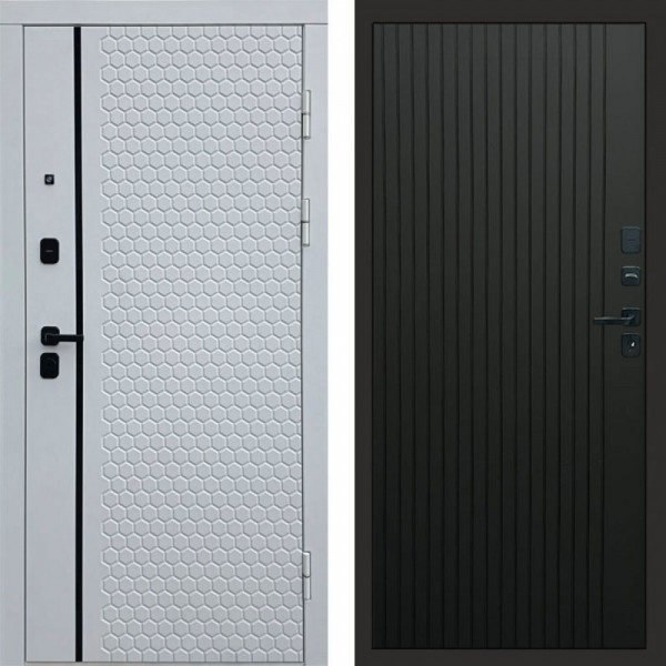 Входная дверь Termo-Door Simple White - Flat Черный кварц