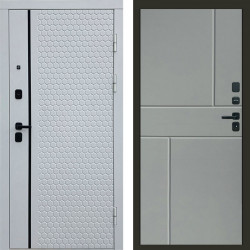 Входная дверь Termo-Door Simple White - Горизонт Grey софт