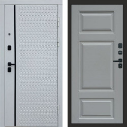 Входная дверь Termo-Door Simple White - Лион Grey софт