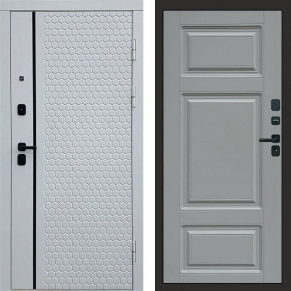 Входная дверь Termo-Door Simple White - Лион Grey софт