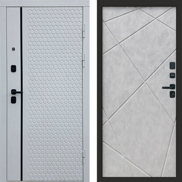 Входная дверь Termo-Door Simple White - Лучи бетон светлый