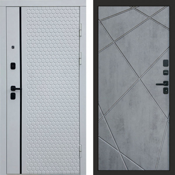 Входная дверь Termo-Door Simple White - Лучи бетон темный