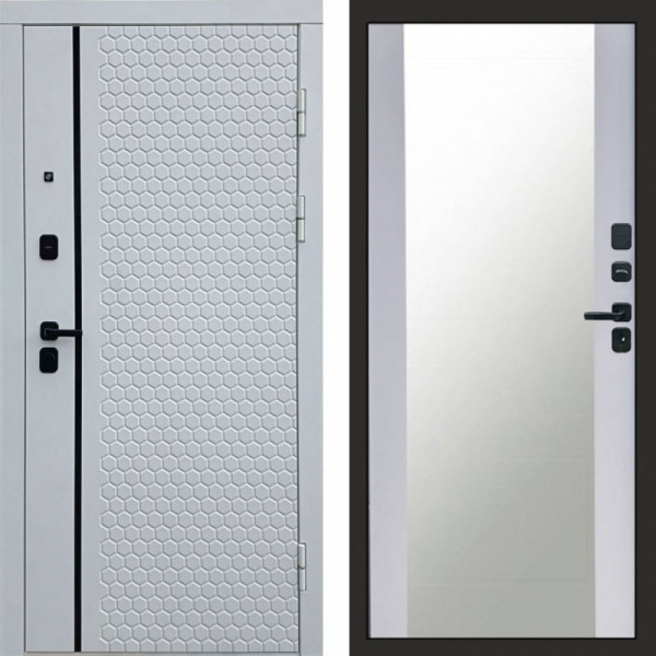 Входная дверь Termo-Door Simple White - Зеркало белый софт