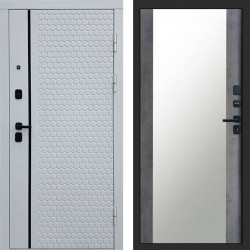 Входная дверь Termo-Door Simple White - Зеркало бетон темный