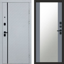 Входная дверь Termo-Door Simple White - Зеркало Grey Софт