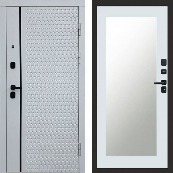 Входная дверь Termo-Door Simple White - Зеркало Триумф Белый софт