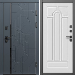 Входная дверь Termo-Door Сплит Графит - Арка белое дерево