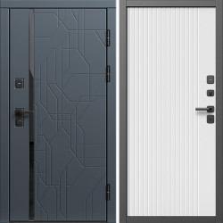 Входная дверь Termo-Door Сплит Графит - Флэт Белый софт