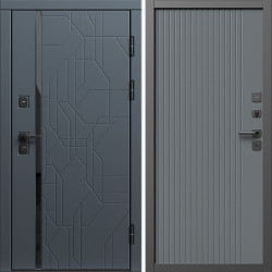 Входная дверь Termo-Door Сплит Графит - Флэт Grey софт