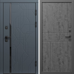 Входная дверь Termo-Door Сплит Графит - Горизонт бетон темный