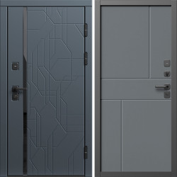 Входная дверь Termo-Door Сплит Графит - Горизонт Grey софт