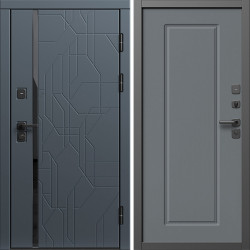 Входная дверь Termo-Door Сплит Графит - Гранд Grey софт
