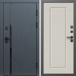 Входная дверь Termo-Door Сплит Графит - Гранд Слоновая кость