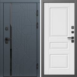 Входная дверь Termo-Door Сплит Графит - Классика белый матовый