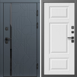 Входная дверь Termo-Door Сплит Графит - Лион Белый софт