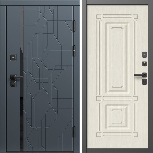 Входная дверь Termo-Door Сплит Графит - Мадрид Лиственница
