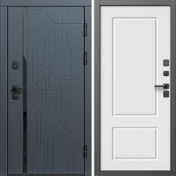 Входная дверь Termo-Door Сплит Графит - Марсель Белый софт