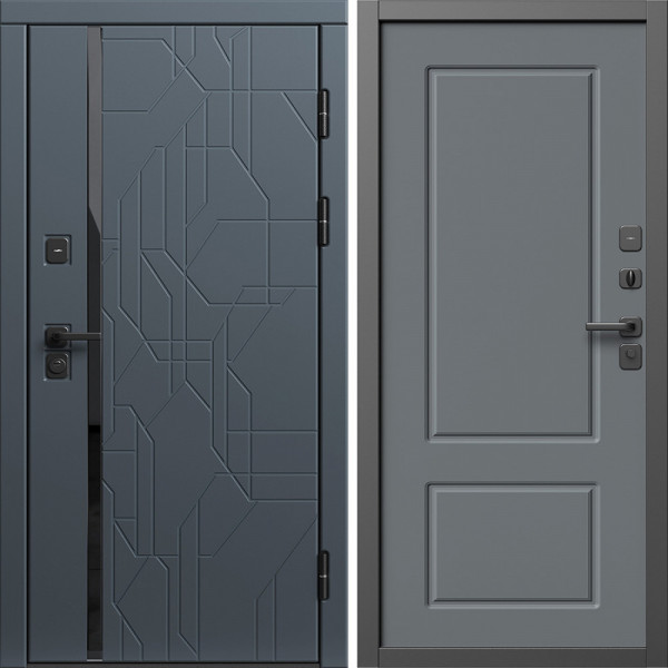 Входная дверь Termo-Door Сплит Графит - Марсель Grey софт