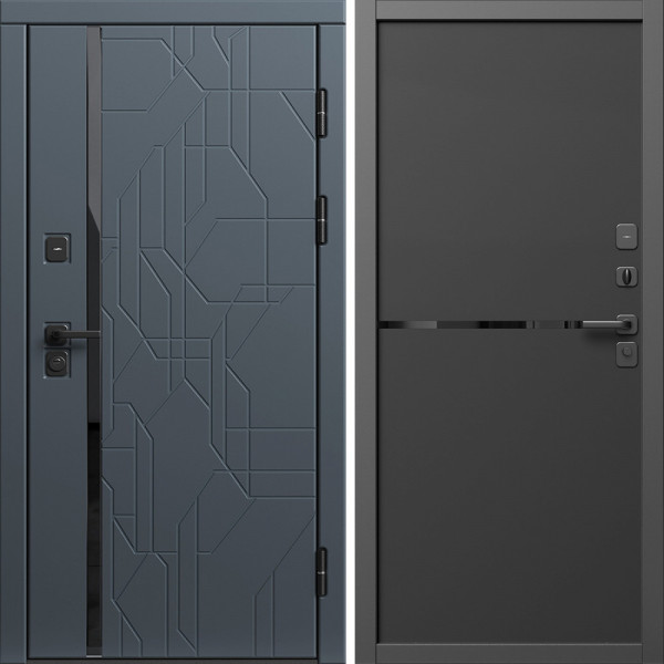 Входная дверь Termo-Door Сплит Графит - Нео Black