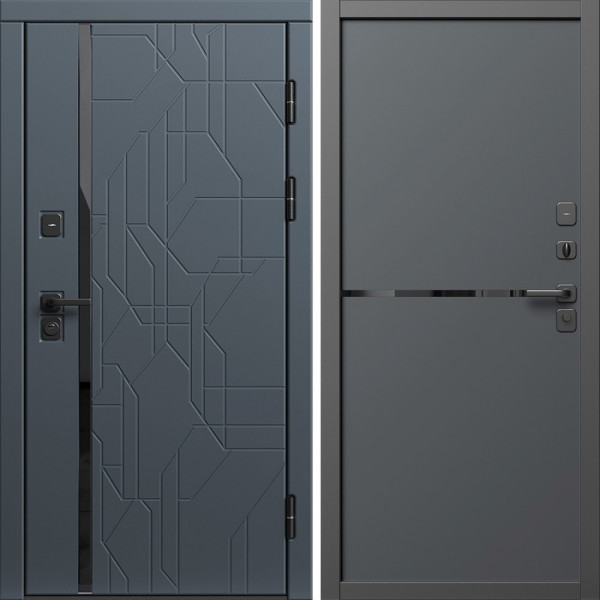 Входная дверь Termo-Door Сплит Графит - Нео Графит