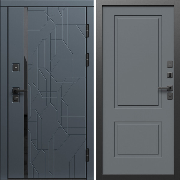 Входная дверь Termo-Door Сплит Графит - Нео Классика Грей Софт