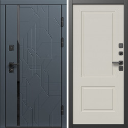 Входная дверь Termo-Door Сплит Графит - Нео Классика Слоновая Кость