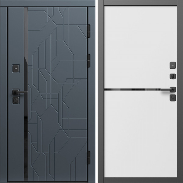 Входная дверь Termo-Door Сплит Графит - Нео White