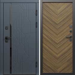 Входная дверь Termo-Door Сплит Графит - Плаза Елочка Орех