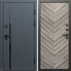 Входная дверь Termo-Door Сплит Графит - Плаза Елочка Серая