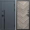 Входная дверь Termo-Door Сплит Графит - Плаза Елочка Серая