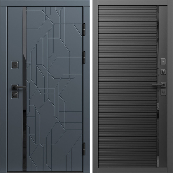 Входная дверь Termo-Door Сплит Графит - Порте black