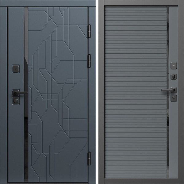 Входная дверь Termo-Door Сплит Графит - Порте Grey софт