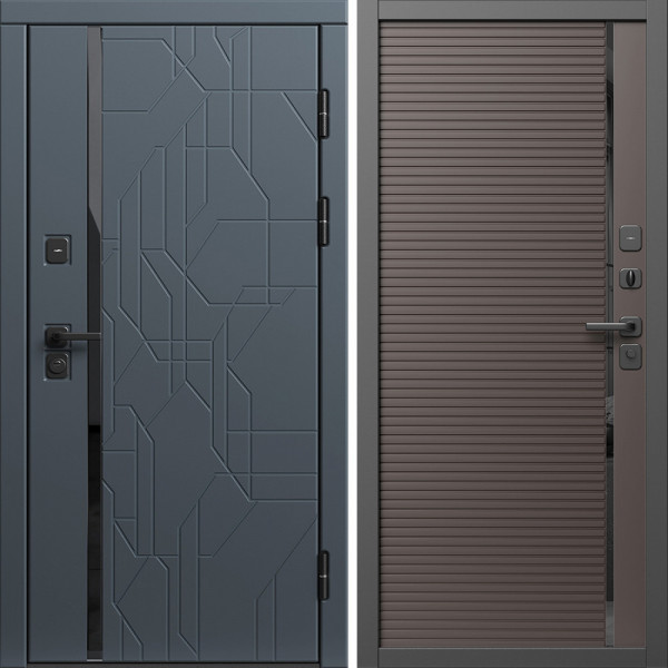 Входная дверь Termo-Door Сплит Графит - Порте Шоколад