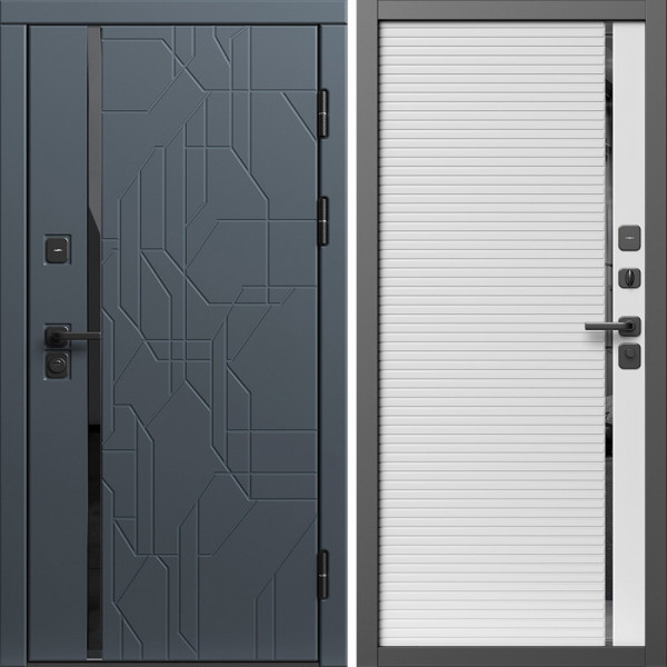 Входная дверь Termo-Door Сплит Графит - Порте white
